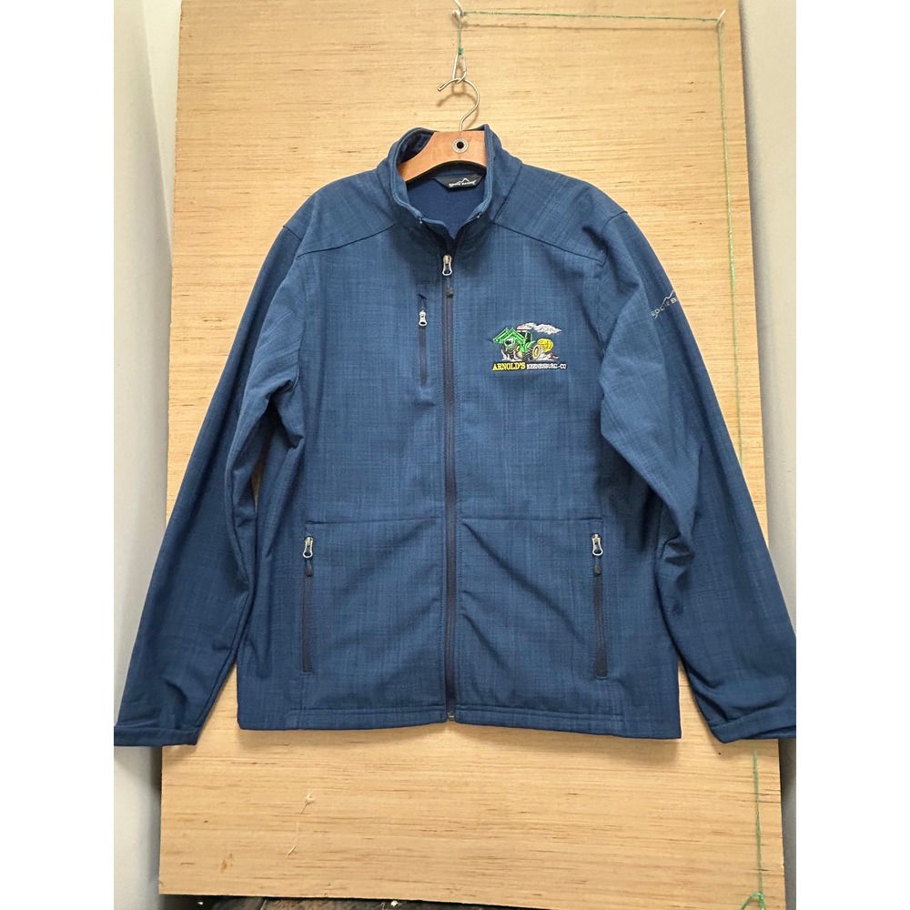 Eddie Bauer Mens Large Blue Soft‎ Shell Jacket Arnold's Keeneshurg CO